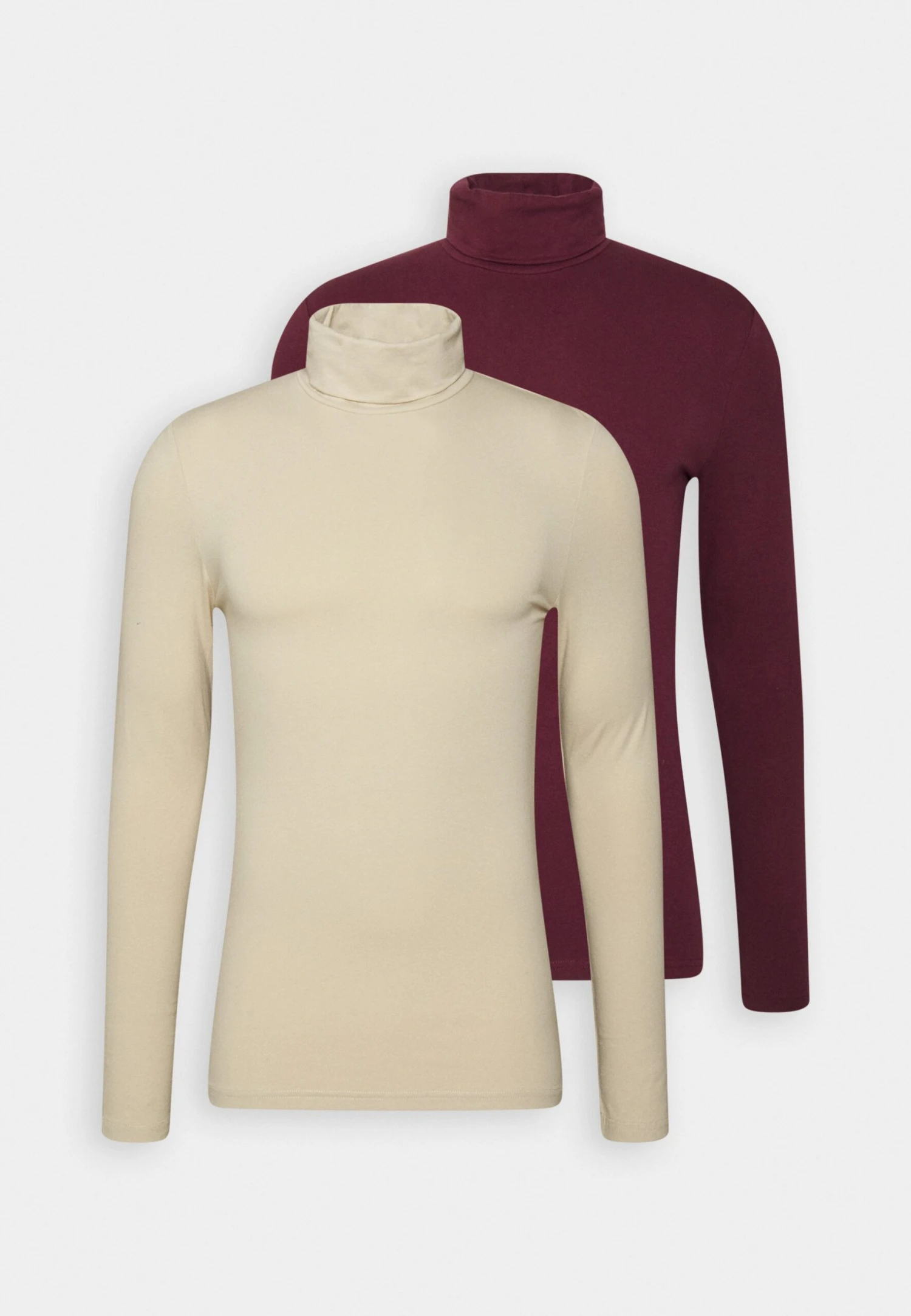 Pier One 2 PackMaglietta A Manica LungaBeige/Bordeaux Uomo T-shirt E Polo PI922O0KR-B11 - immagine 5