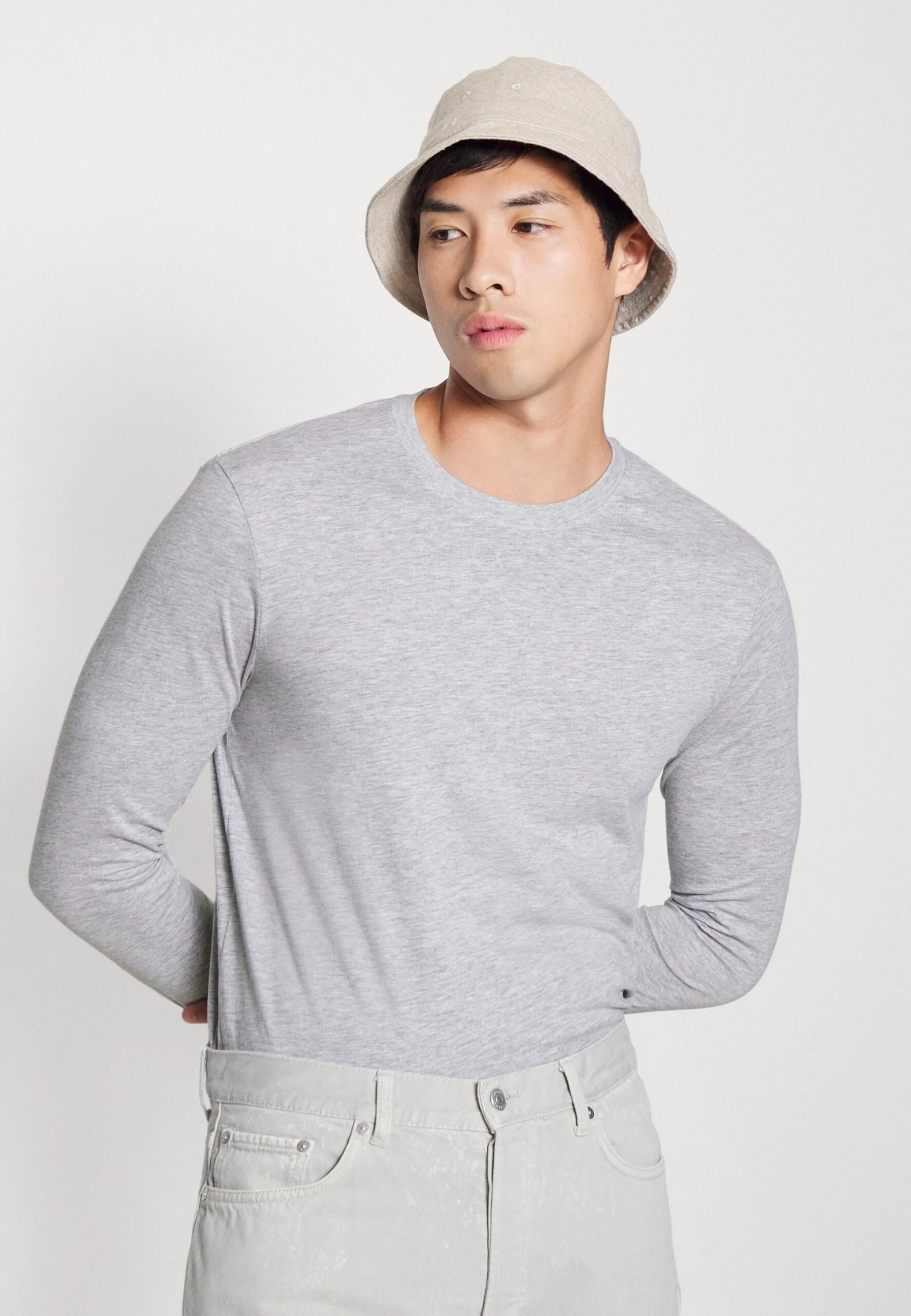 Pier One 5 PackMaglietta A Manica LungaLight Grey/White/Black Uomo T-shirt E Polo PI922O0RB-C11 - immagine 6