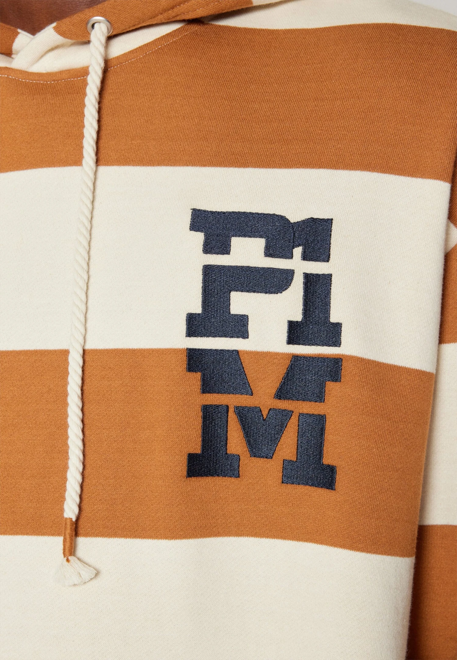 Pier One Hoodie Felpa Con CappuccioOff-White/Brown Uomo Maglieria E Felpe PI922S0HY-A11 - immagine 6