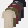 Pier One 5 PackPoloBordeaux/Olive/Dark Grey Uomo T-shirt E Polo PI922P07F-G11