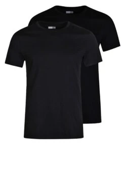 Pier One 2 PackT-Shirt BasicBlack Uomo T-shirt E Polo PI982AA00-Q11
