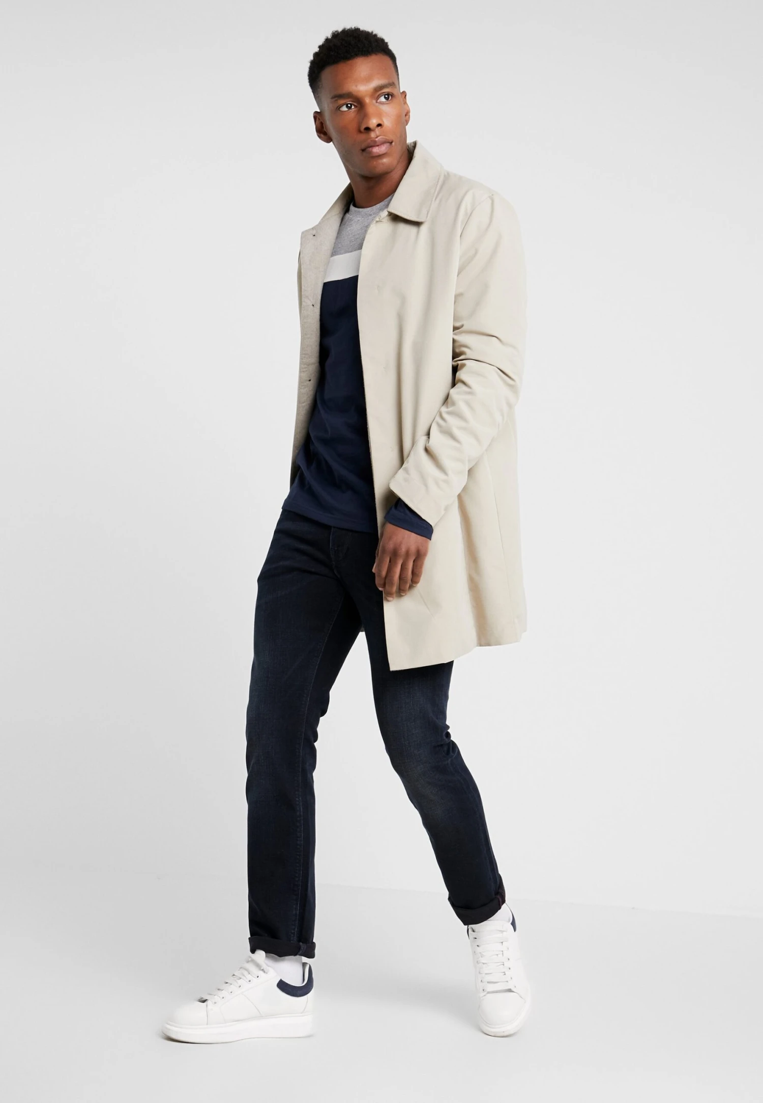 Pier One Maglietta A Manica LungaGrey/Dark Blue Uomo T-shirt E Polo PI922O0GL-C11 - immagine 2