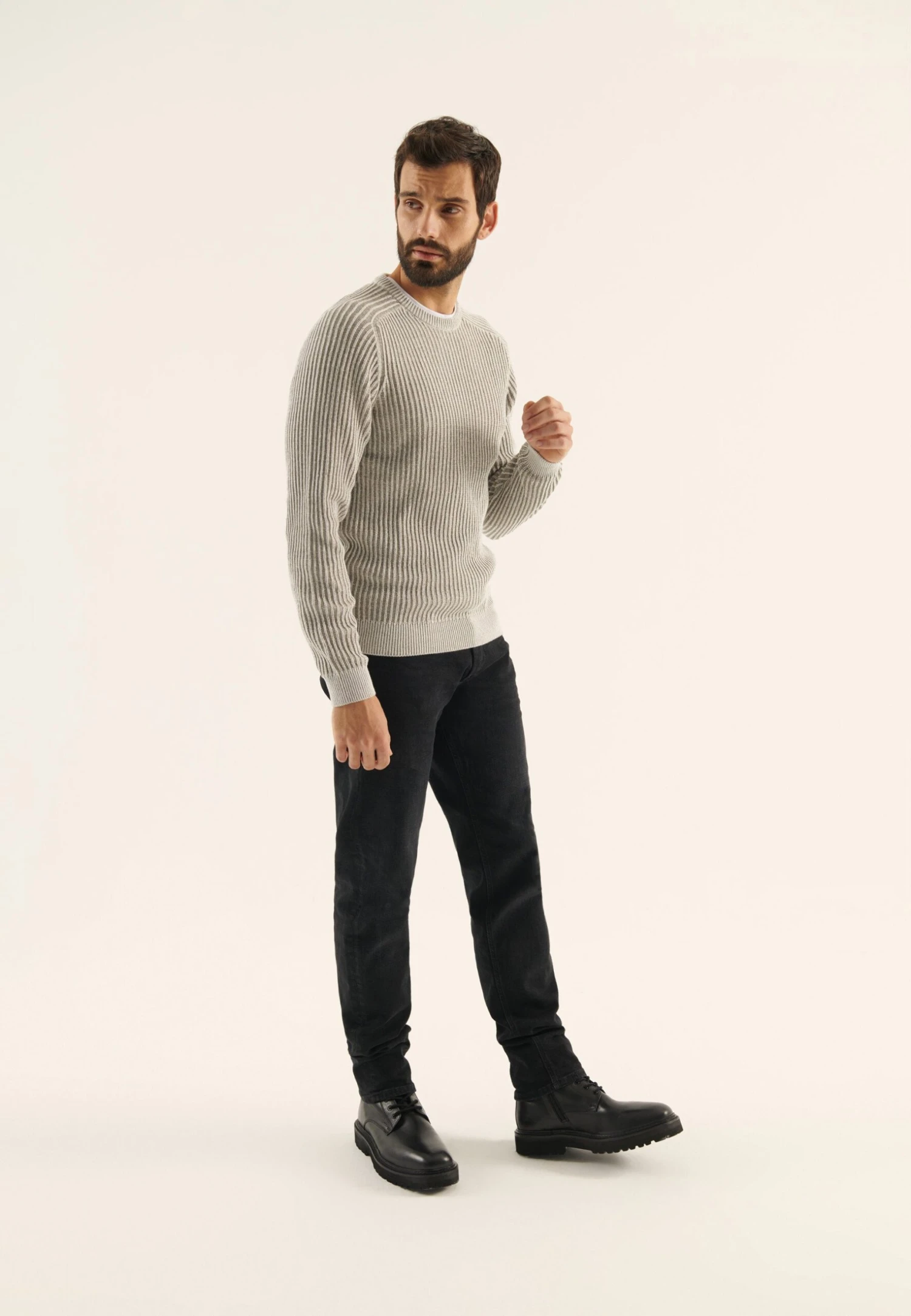 Pier One MaglioneMottled Light Grey Uomo Maglieria PI922Q0BL-C11 - immagine 2