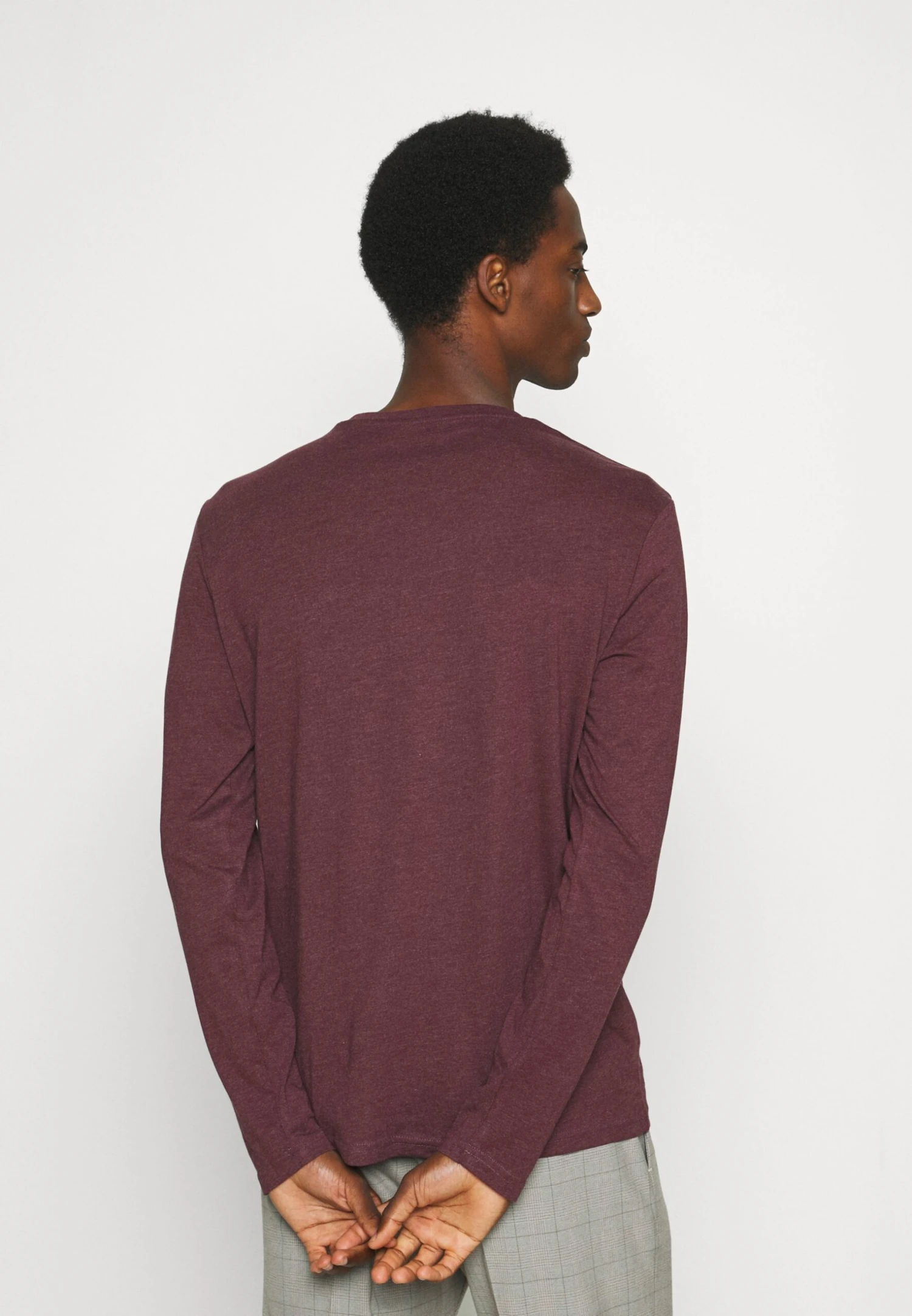 Pier One Maglietta A Manica LungaBordeaux/Black/Dark Blue Uomo T-shirt E Polo PI922O0UM-G11 - immagine 3