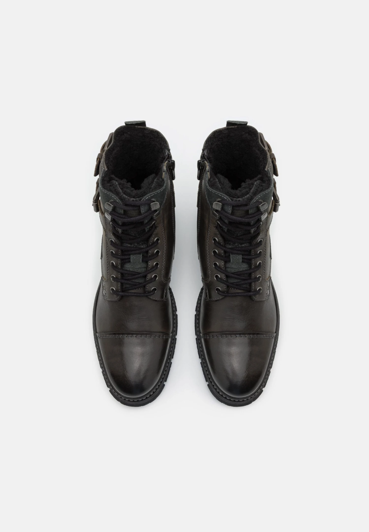 Pier One LeatherStivaletti StringatiBlack Uomo Stivaletti/Stivali PI912K0CI-Q11 - immagine 4