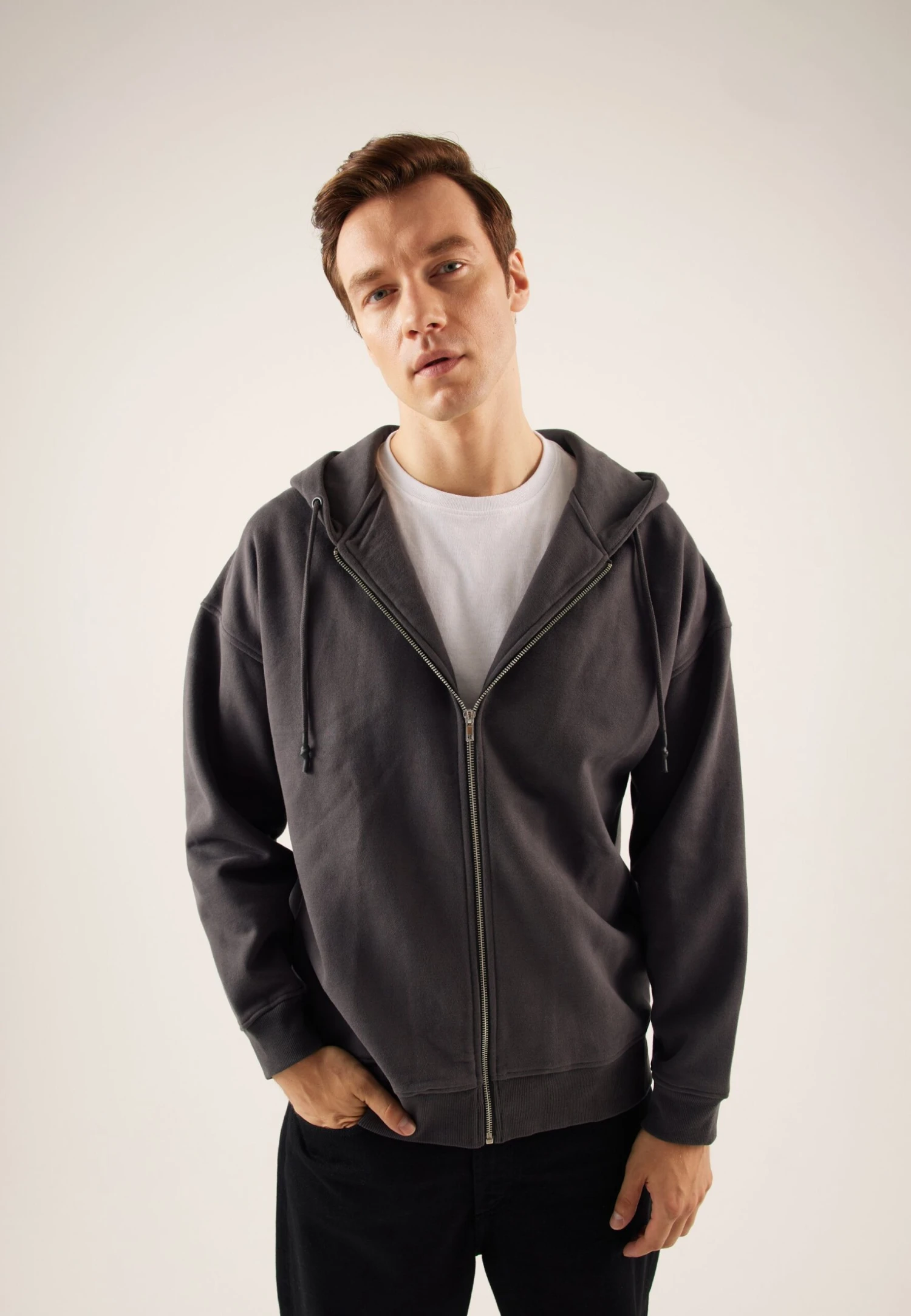 Pier One Felpa Con ZipGrey Uomo Maglieria E Felpe PI922S0HE-C12