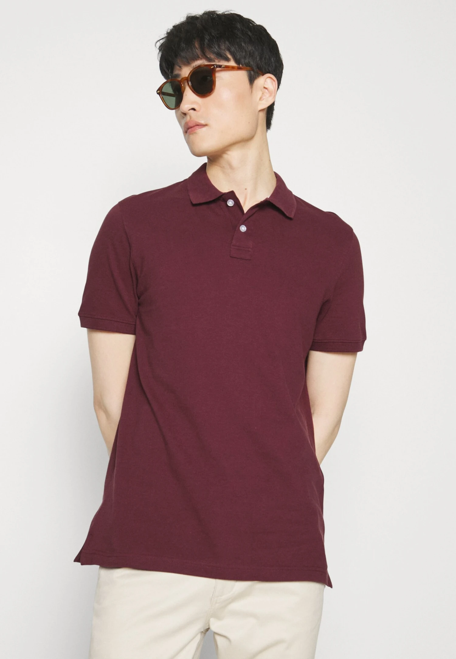 Pier One BasicPoloBordeaux Uomo T-shirt E Polo PI922P00F-G15 - immagine 4