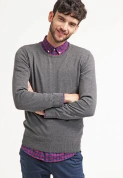 Pier One Basic Crewneck - Maglione - Dark Grey Melange