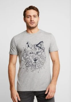 Pier One T-Shirt Con StampaMottled Grey Uomo T-shirt E Polo PI922O0A6-C11