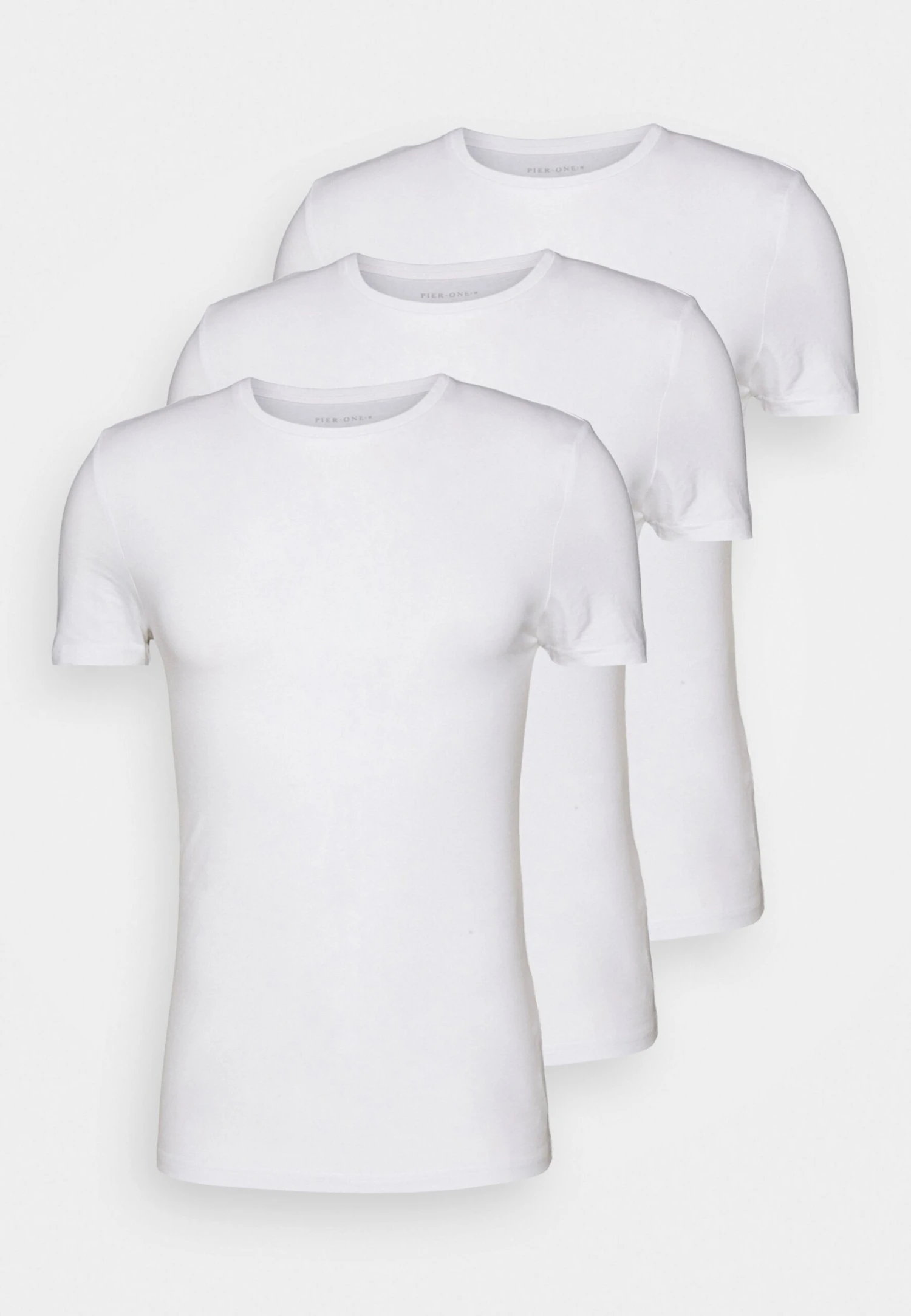 Pier One 3 Pack Muscle Fit T-Shirt BasicWhite Uomo T-shirt E Polo PI922O0Y9-A11 - immagine 4