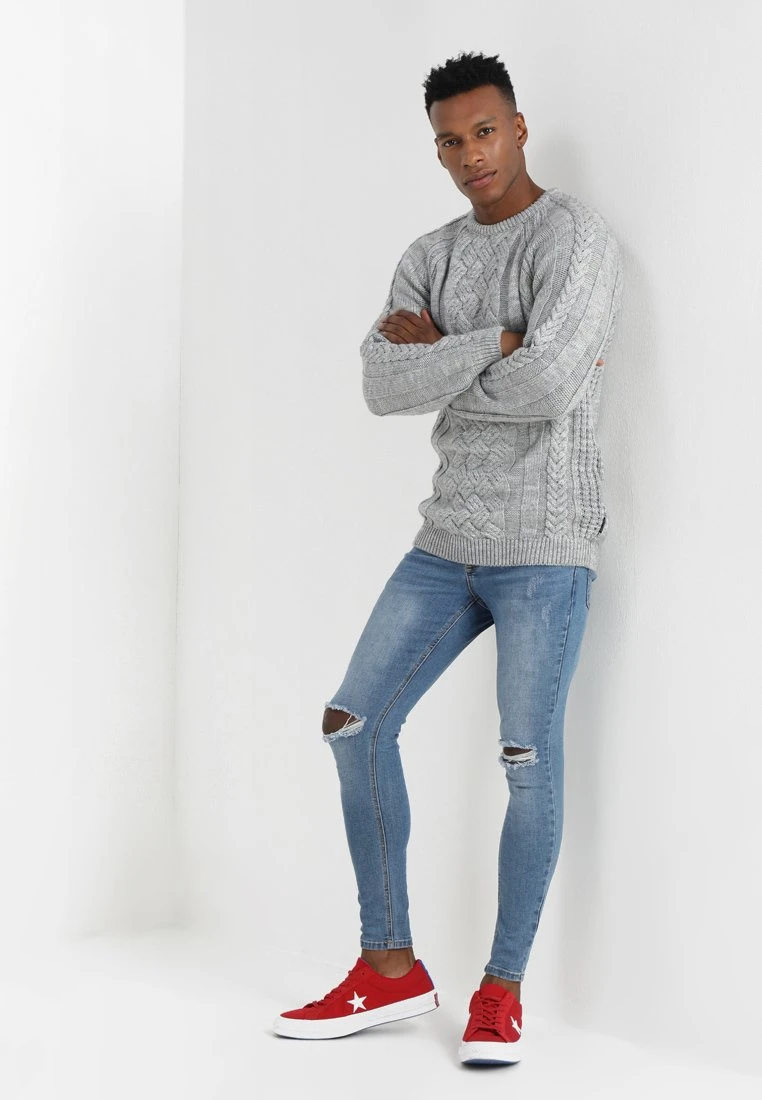 Pier One MaglioneMottled Light Grey Uomo Maglieria PI922Q07X-C11 - immagine 2