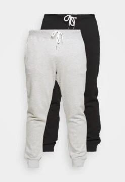 Pier One 2 PackPantaloni SportiviBlack/Mottled Light Grey Uomo Pantaloni Sportivi E Joggers PI922E03T-Q11