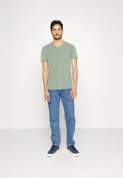 Pier One V Neck Bird Tonal 3 PackT-Shirt BasicMint/Off-Whit/Blue Grey Uomo T-shirt E Polo PI922O0XL-M11