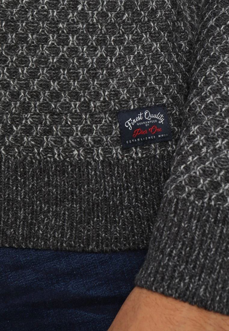Pier One MaglioneMottled Grey Uomo Maglieria PI922Q036-C11 - immagine 6