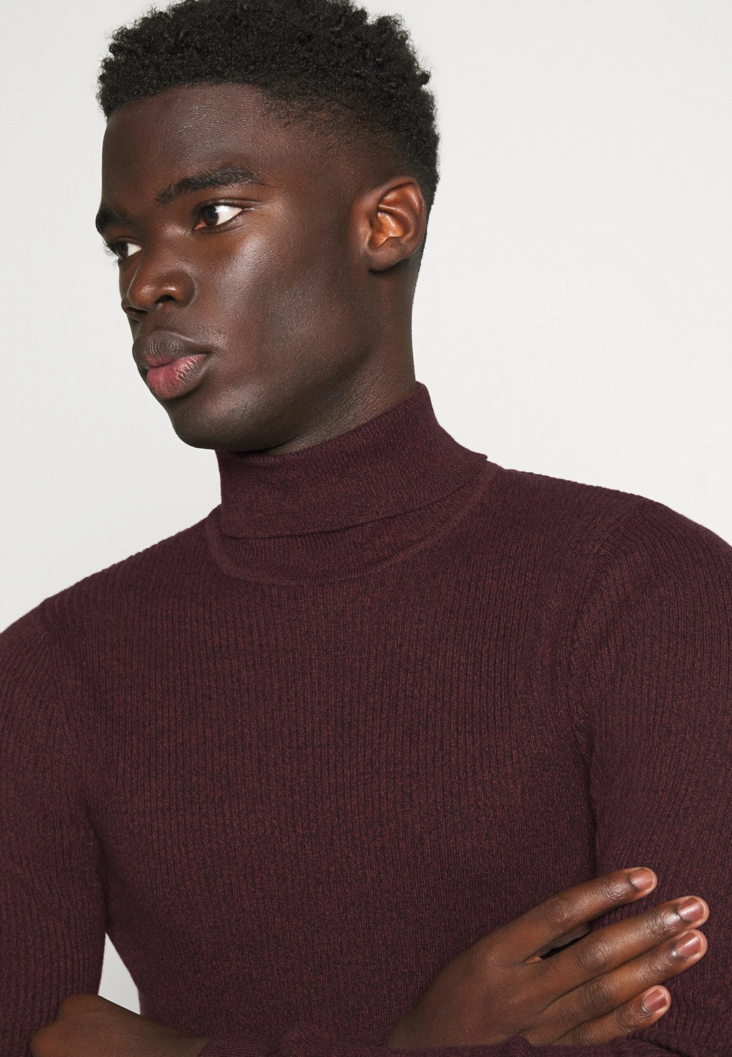 Pier One Muscle Fit TurtleMaglioneMottled Bordeaux Uomo Maglieria PI922Q07V-G11 - immagine 4