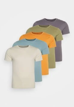 Pier One 5 PackT-Shirt BasicOrange/Dark Blue/Green Uomo T-shirt E Polo PI922O0R0-H11