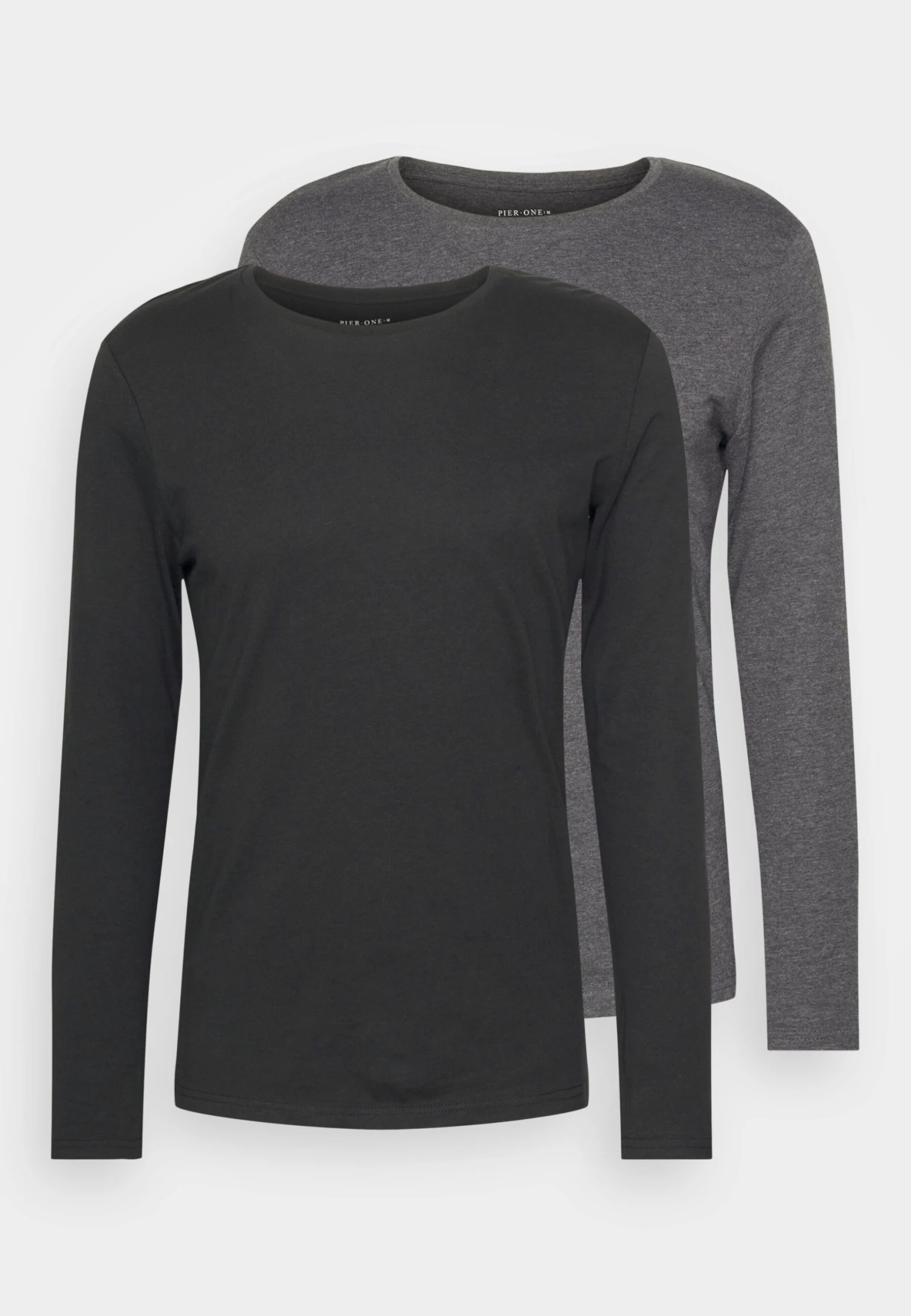 Pier One 2 PackMaglietta A Manica LungaBlack/Mottled Dark Grey Uomo T-shirt E Polo PI922O0GT-Q13 - immagine 5