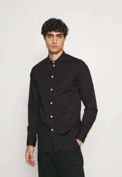 Pier One Muscle Fit Stand- Camicia - Black