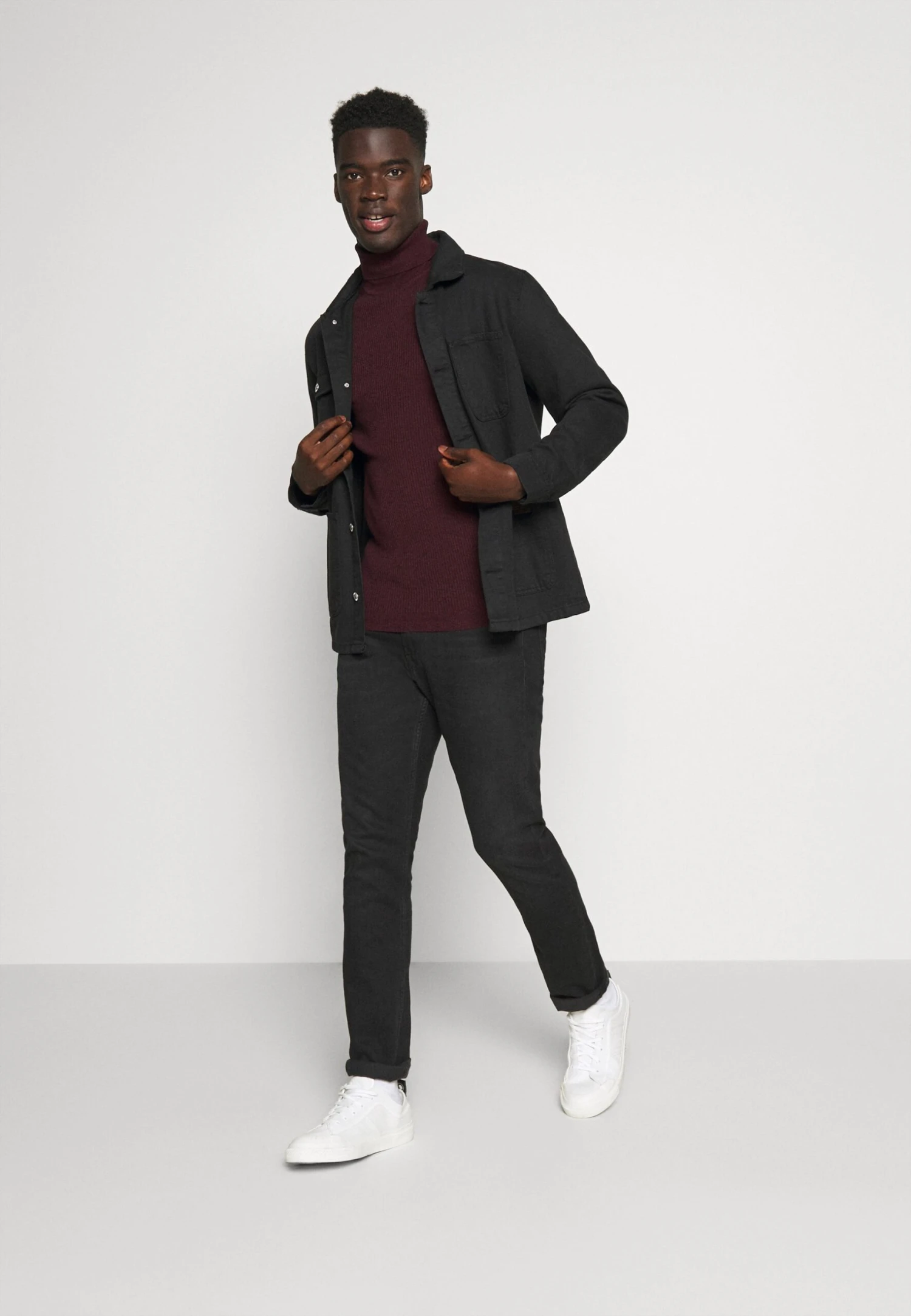 Pier One Muscle Fit TurtleMaglioneMottled Bordeaux Uomo Maglieria PI922Q07V-G11 - immagine 2