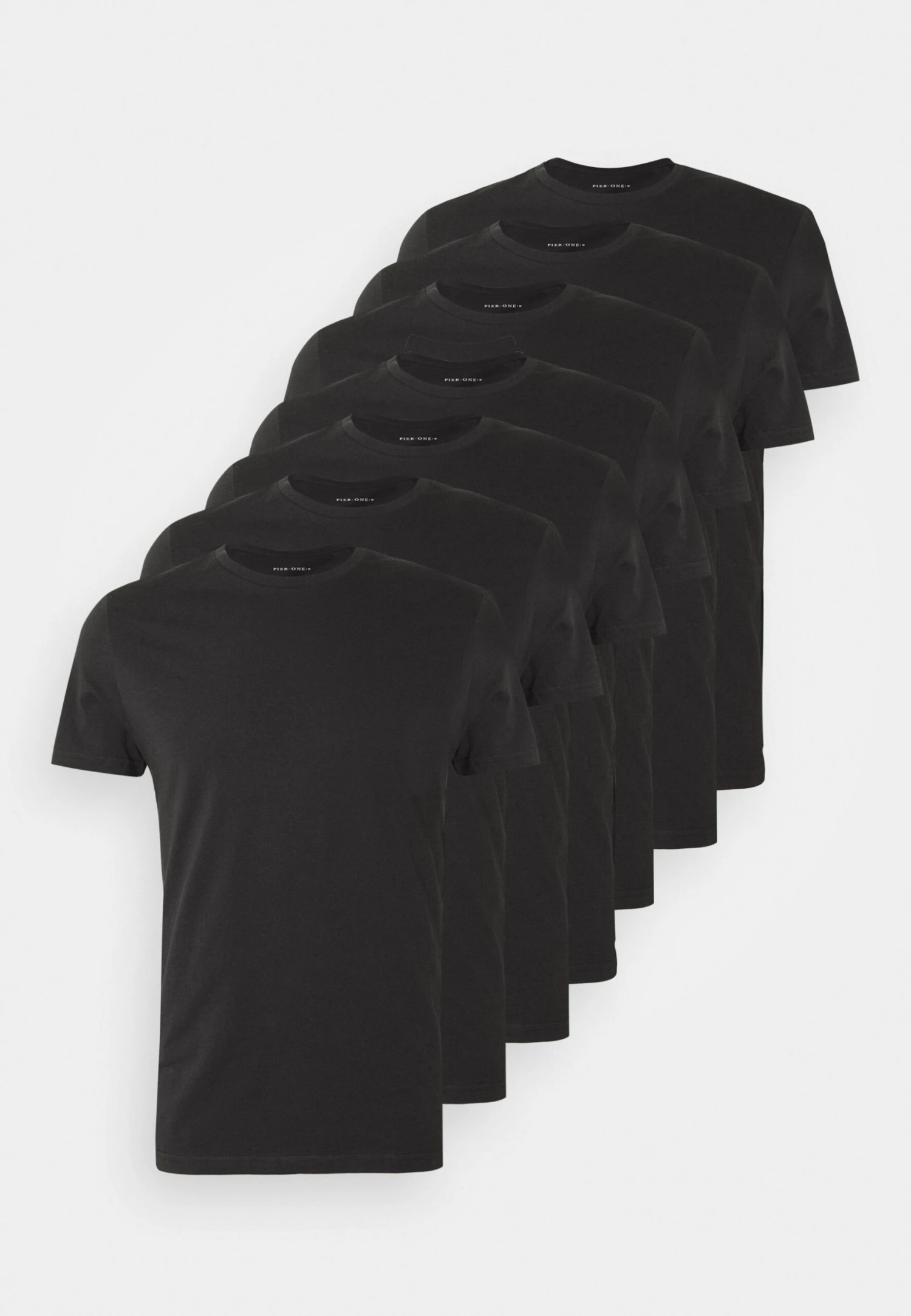 Pier One 7 Pack - T-Shirt Basic - Black