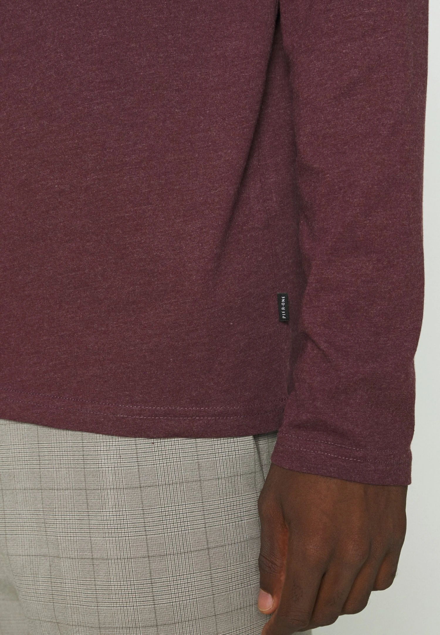 Pier One Maglietta A Manica LungaBordeaux/Black/Dark Blue Uomo T-shirt E Polo PI922O0UM-G11 - immagine 8
