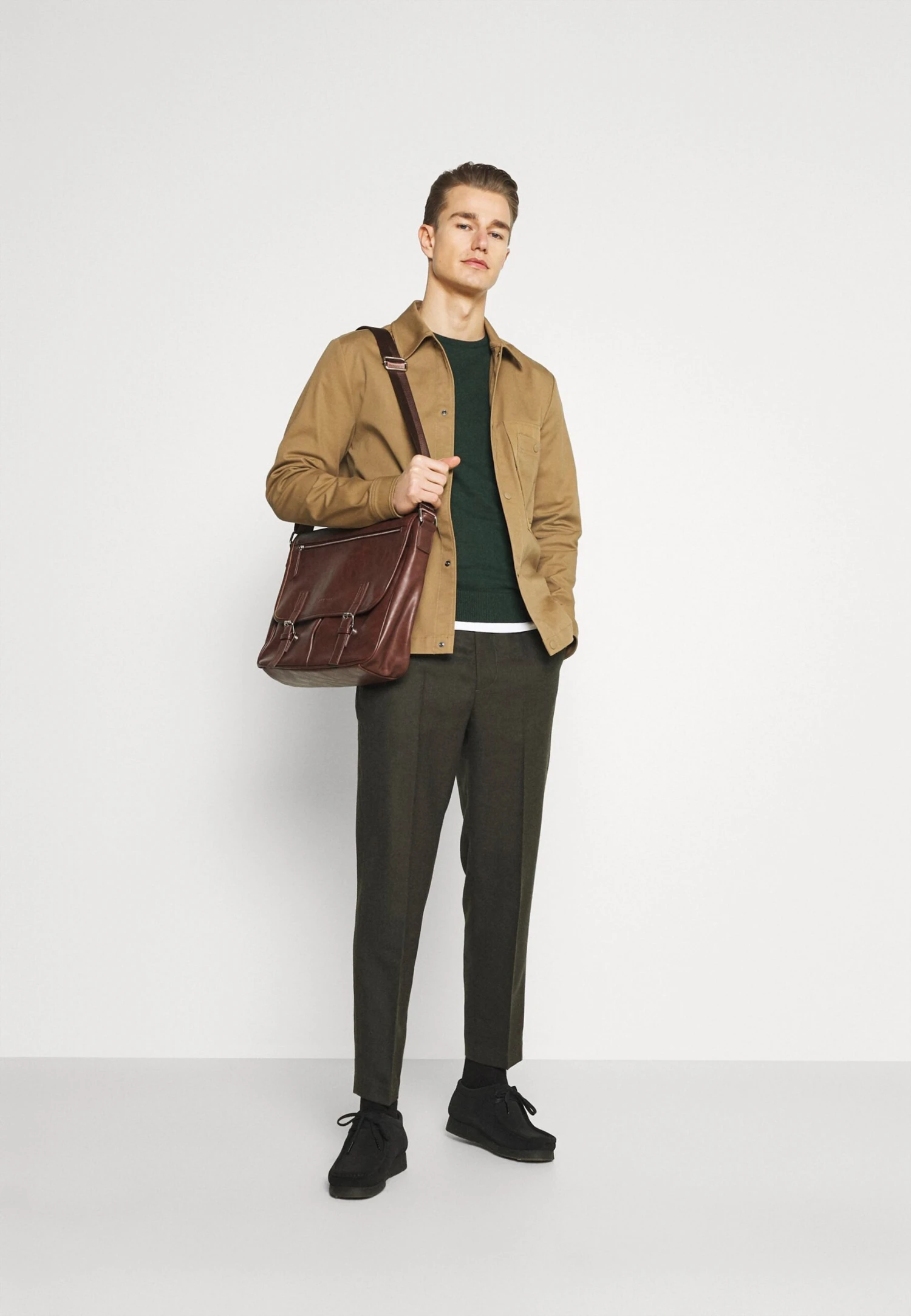 Pier One Basic CrewneckMaglioneMottled Dark Green Uomo Maglieria PI922Q009-M12 - immagine 2