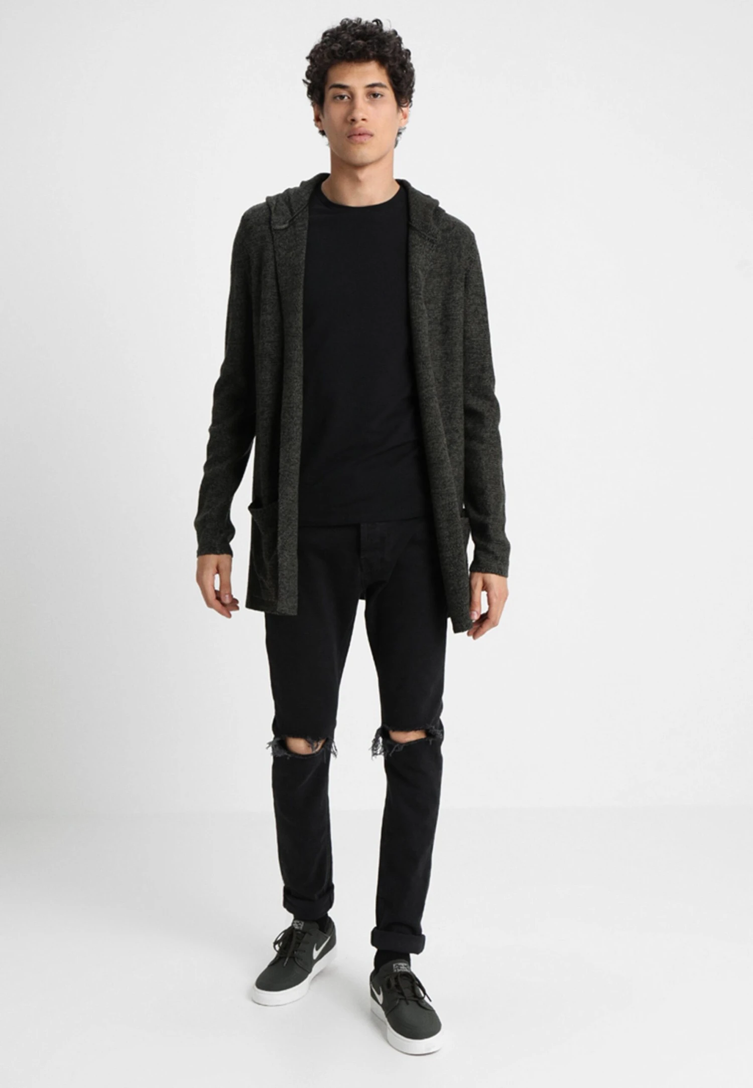 Pier One Cardigan - Black/Olive - immagine 2