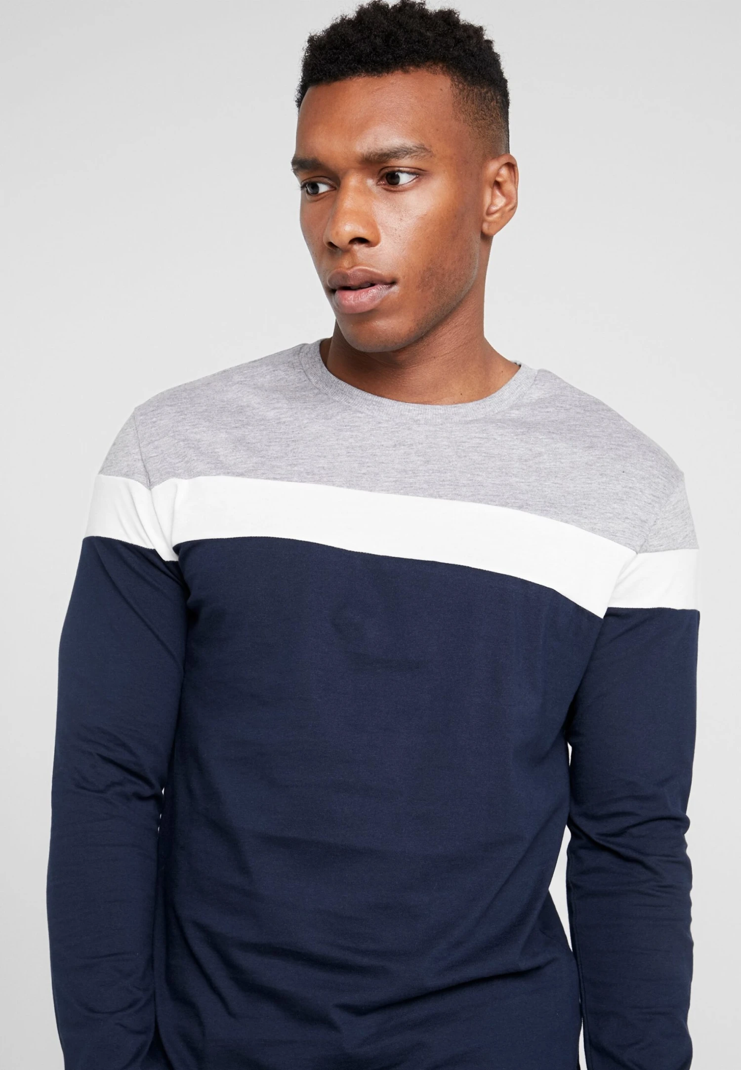 Pier One Maglietta A Manica LungaGrey/Dark Blue Uomo T-shirt E Polo PI922O0GL-C11 - immagine 5